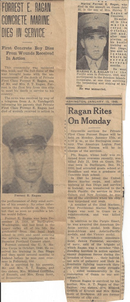 Forrest Ragan Newspaper Clippings