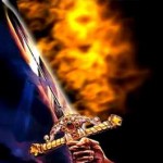 flaming sword